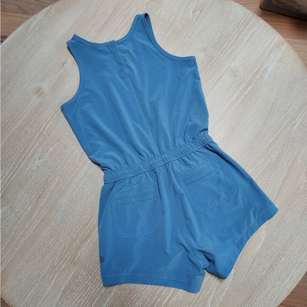 EUC Athleta Girl On The Go Blue Romper size 7 - Picture 2 of 2
